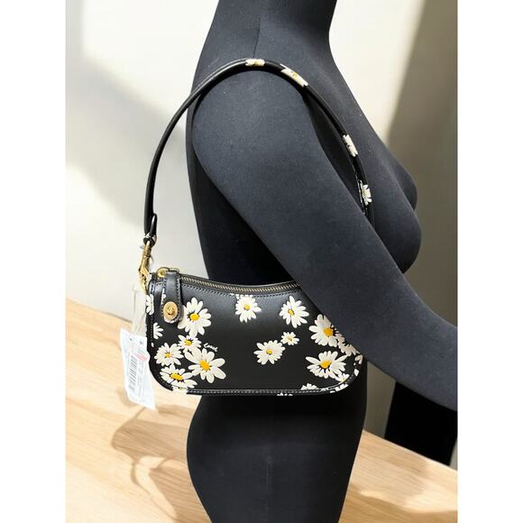 NWT Coach CR509 Floral Print Leather Swinger 20 Bag - Picture 7 of 12